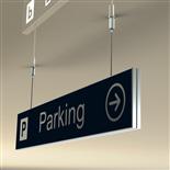 שלט תלייה דו צדדי עם מתקן חוטי תלייה דקורטיבי